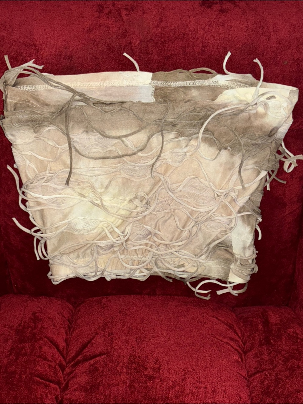 SHEIN Beige Fringe Mesh Clutch
